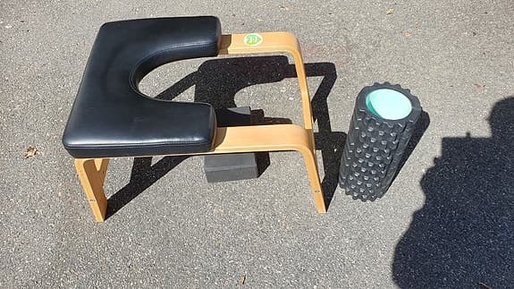 Yoga huvudståendebänk samt "ryggrulle"
