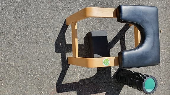 Yoga huvudståendebänk samt "ryggrulle"