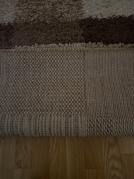 Ryamatta rutmönstrad brun/beige