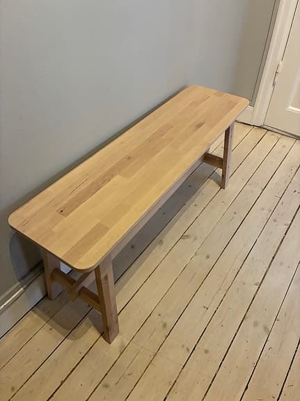 NORRÅKER Bänk, björk, 103 cm