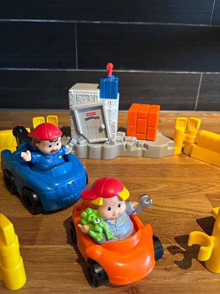 Fisher-Price Little People byggarbetsplats med bilar och figurer