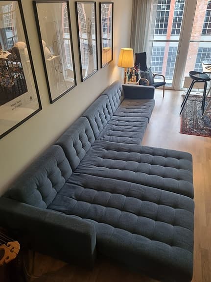 Landskrona 5-sits soffa med schäslonger