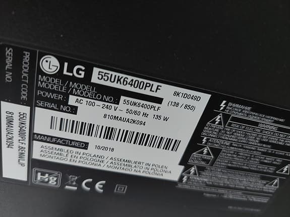 LG 55” Smart TV 4K UHD