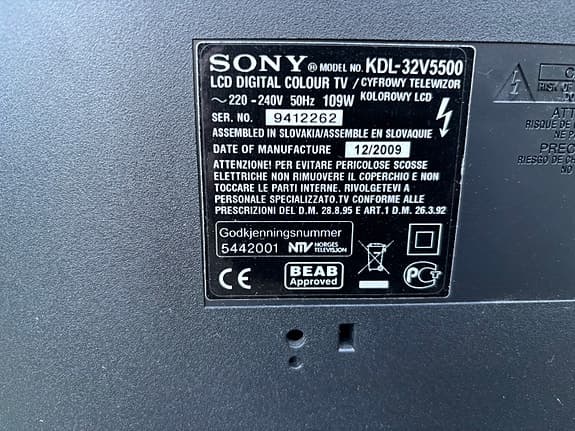 Sony KDL-32V5500 32" LCD-TV svart