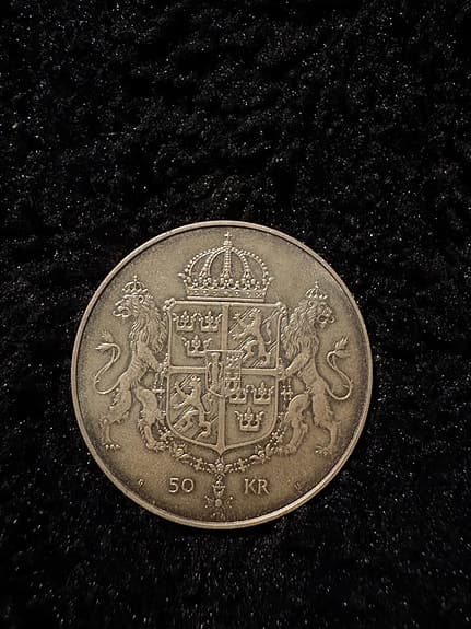 Minnesmynt 50 kr 1976 bröllop Carl XVI Gustaf och Silvia