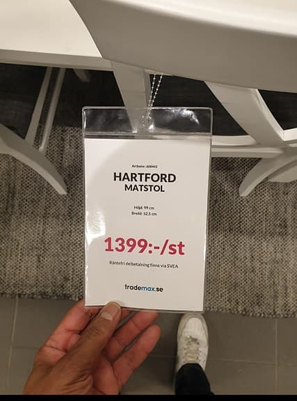 Hartford matstolar säljes, 4 st, nya och oanvända i kartong!