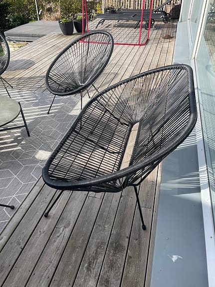 Modern loungegrupp för uteplats – soffa, 4 stolar & bord - OBS PRISSÄNKT