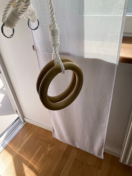 Abilica gymnastikringar med rep beige