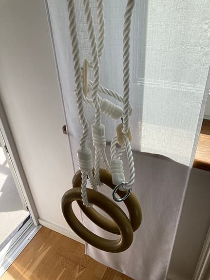 Abilica gymnastikringar med rep beige
