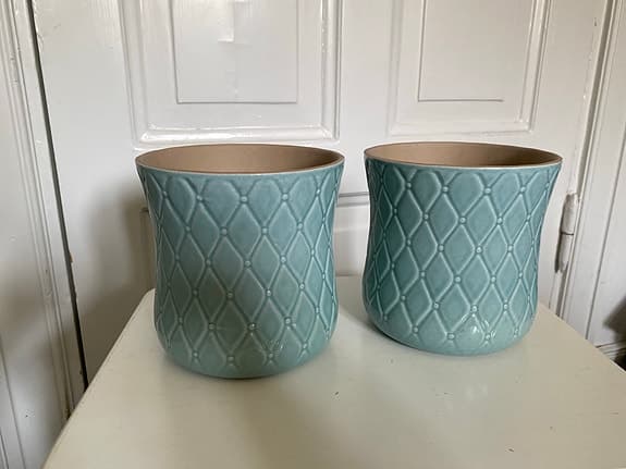2 Turkosa ytterkrukor Sparrisknopp Ikea