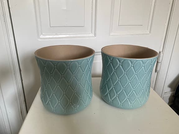 2 Turkosa ytterkrukor Sparrisknopp Ikea