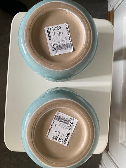 2 Turkosa ytterkrukor Sparrisknopp Ikea