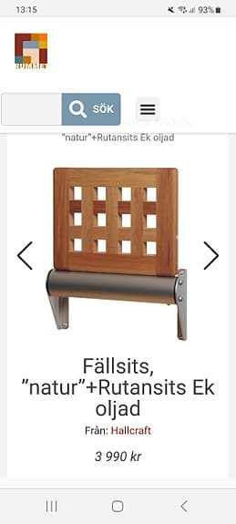 Fällsits / klappstol i ek