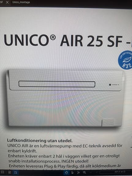 Unico Air - ac för sovrum eller vardagsrum utan ute del.