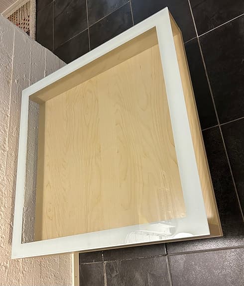 IKEA soffbord med glasbordsskiva björk