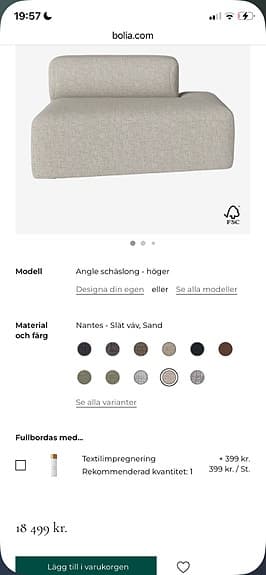 Bolia angle soffa