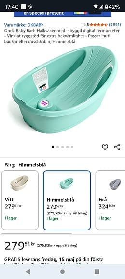 badkar för en nyfödd med inbyggd termometer