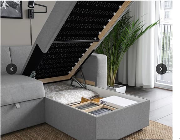 Bäddsoffa med schäslong från Ikea