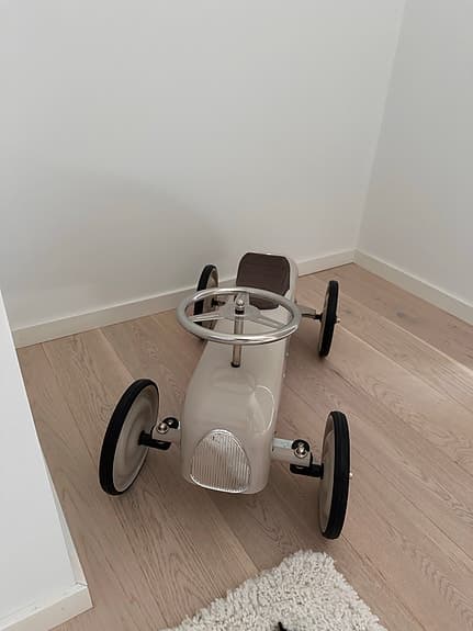 Sparkbil med namn, sand - Vintage