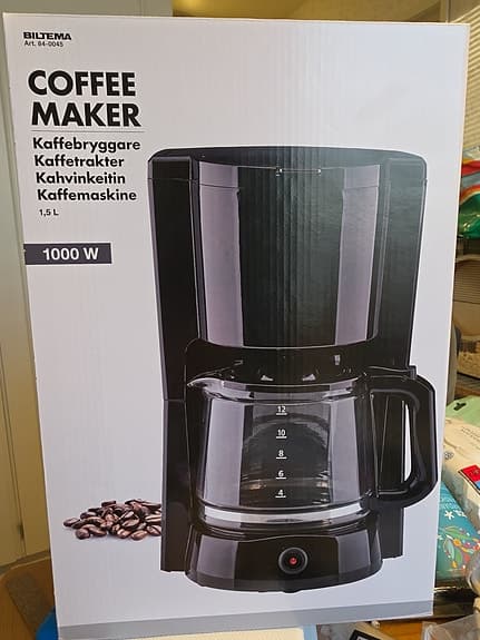 Biltema kaffebryggare 1000 W svart