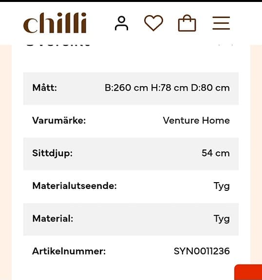 Helt ny oanvänd soffa i kartong 3-sits Zoom från Chilli
