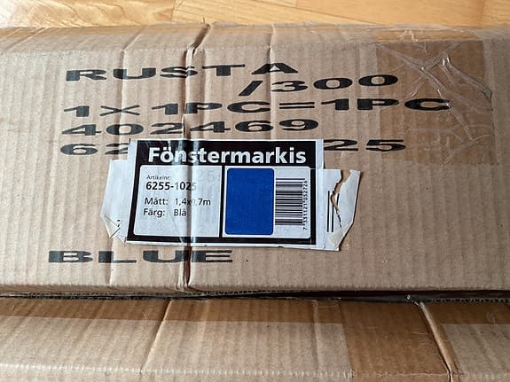 Fönstermarkis 1,40 X 0,70 ny Blå. Finn i Nora Bengtstorp