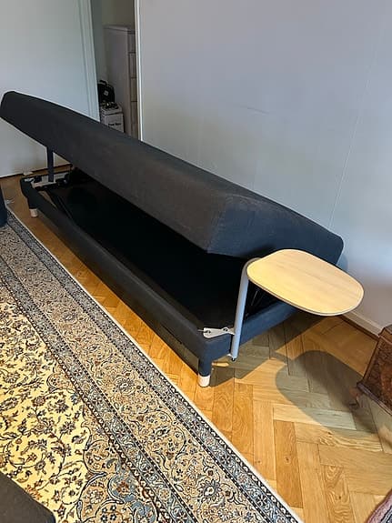 IKEA Aage Petersen bäddsoffa med förvaring mörkgrå