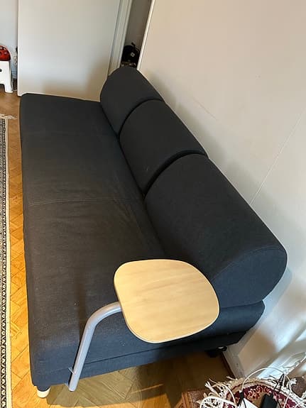 IKEA Aage Petersen bäddsoffa med förvaring mörkgrå