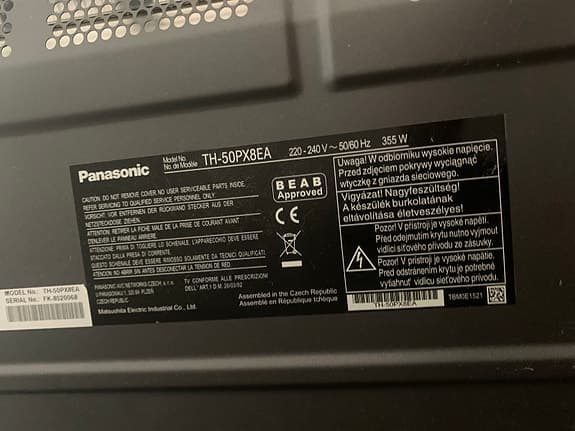 Panasonic Viera TH-50PX8EA 50" plasma-TV svart