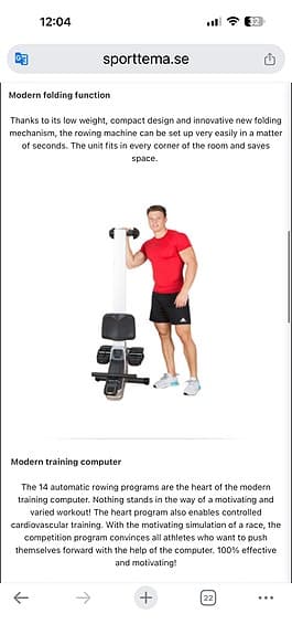 Pro Force RX1 roddmaskin med träningsdator