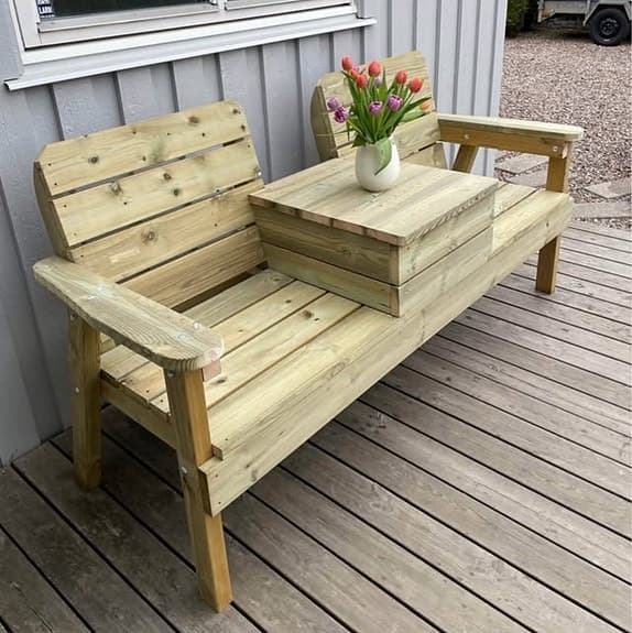 Trädgårdsbänk Picknickbord Relaxa för 2 personer