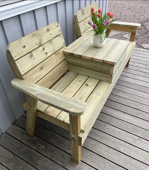Trädgårdsbänk Picknickbord Relaxa för 2 personer