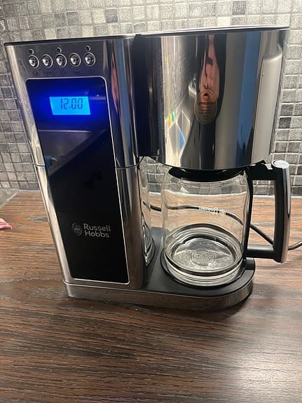 Russell Hobbs kaffebryggare med glaskanna och timer