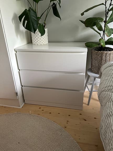 IKEA byrå med 3 lådor vit