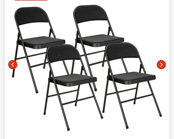 Svarta fällstolar i metall