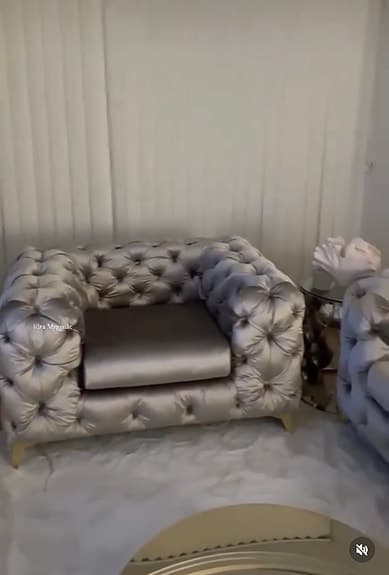 Beige sammetssoffgrupp 1-sits, 2-sits och 3-sits