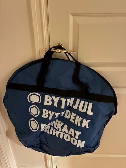 Däckpåsar / hjulpåsar blå med text