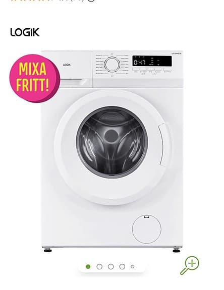 Logik frontmatad tvättmaskin vit