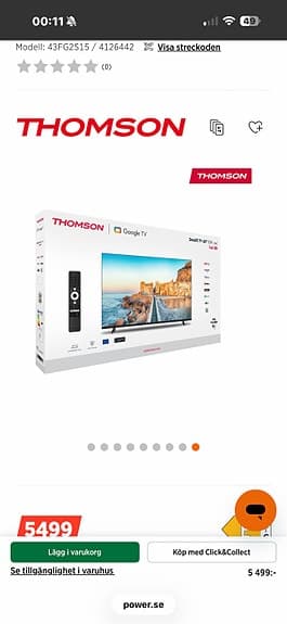 Smart tv Thomsom google tv 43inch