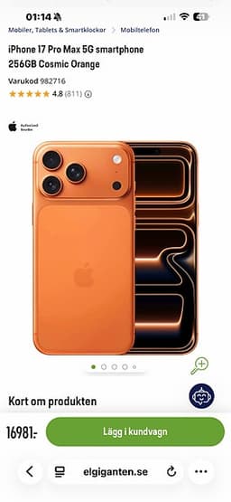 Apple iPhone 17 pro max 256 GB orange