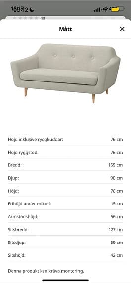2-sits soffa Klubbfors