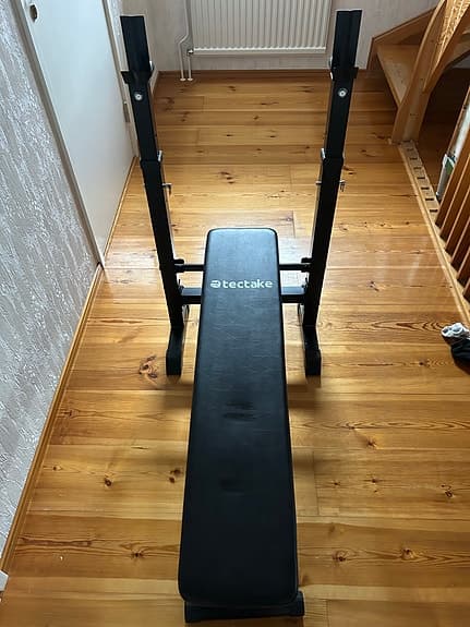 Tectake bänkmed skivstångsställning svart