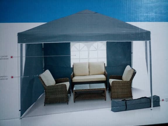 Hopfällbar paviljong 3x3 m grå