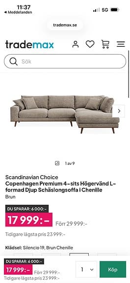 Nya soffor till bra pris fler på bilden