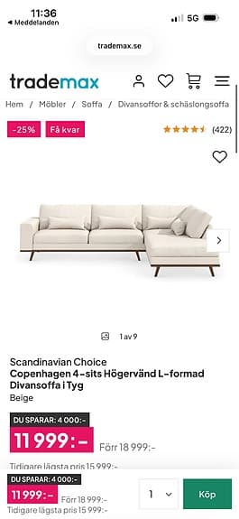 Nya soffor till bra pris fler på bilden