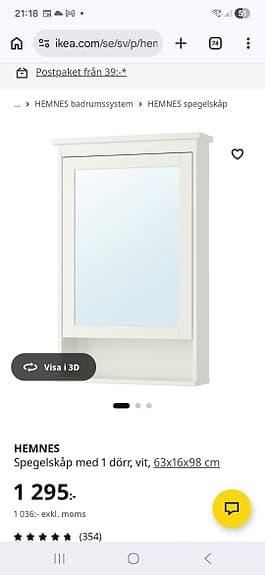 IKEA HEMNES Spegelskåp (Oöppnat)