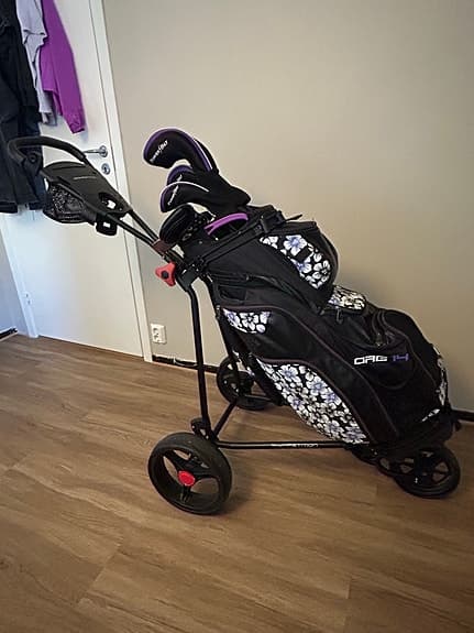 Golfset med vagn och bag dam vänster