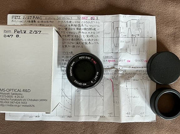 MS Optics Petz 57/2 för Leica M komplett i nyskick