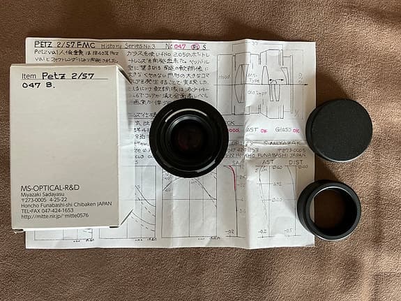 MS Optics Petz 57/2 för Leica M komplett i nyskick