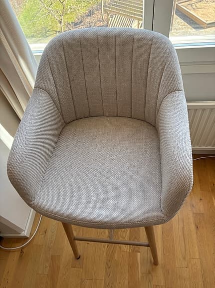 Barstol ADSLEV beige tyg/natur ekfärgad
